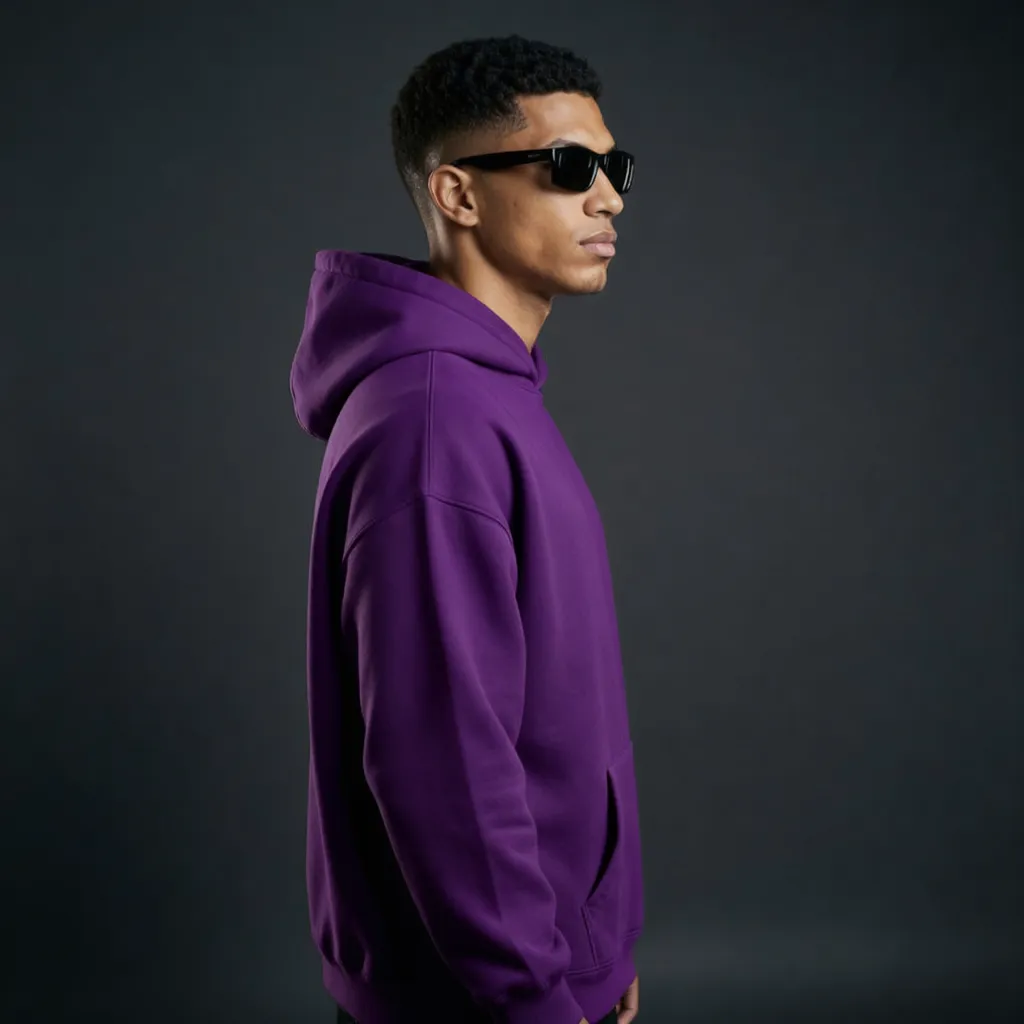 Bare Code Royal Purple Oversize Hoodie