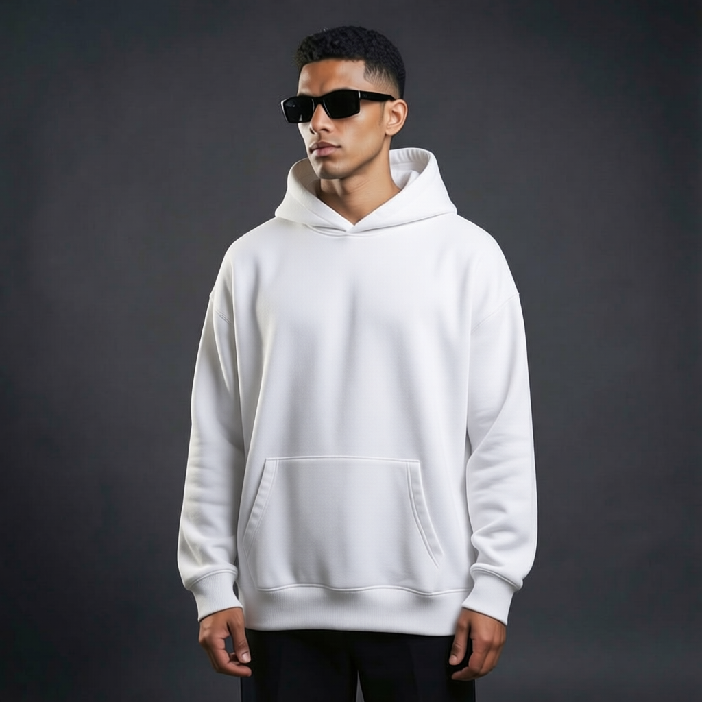 Bare Code Classic White Oversize Hoodie