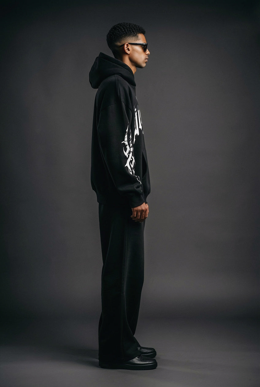 Silent Steppin'' Gothic Tribal Graphic Hoodie