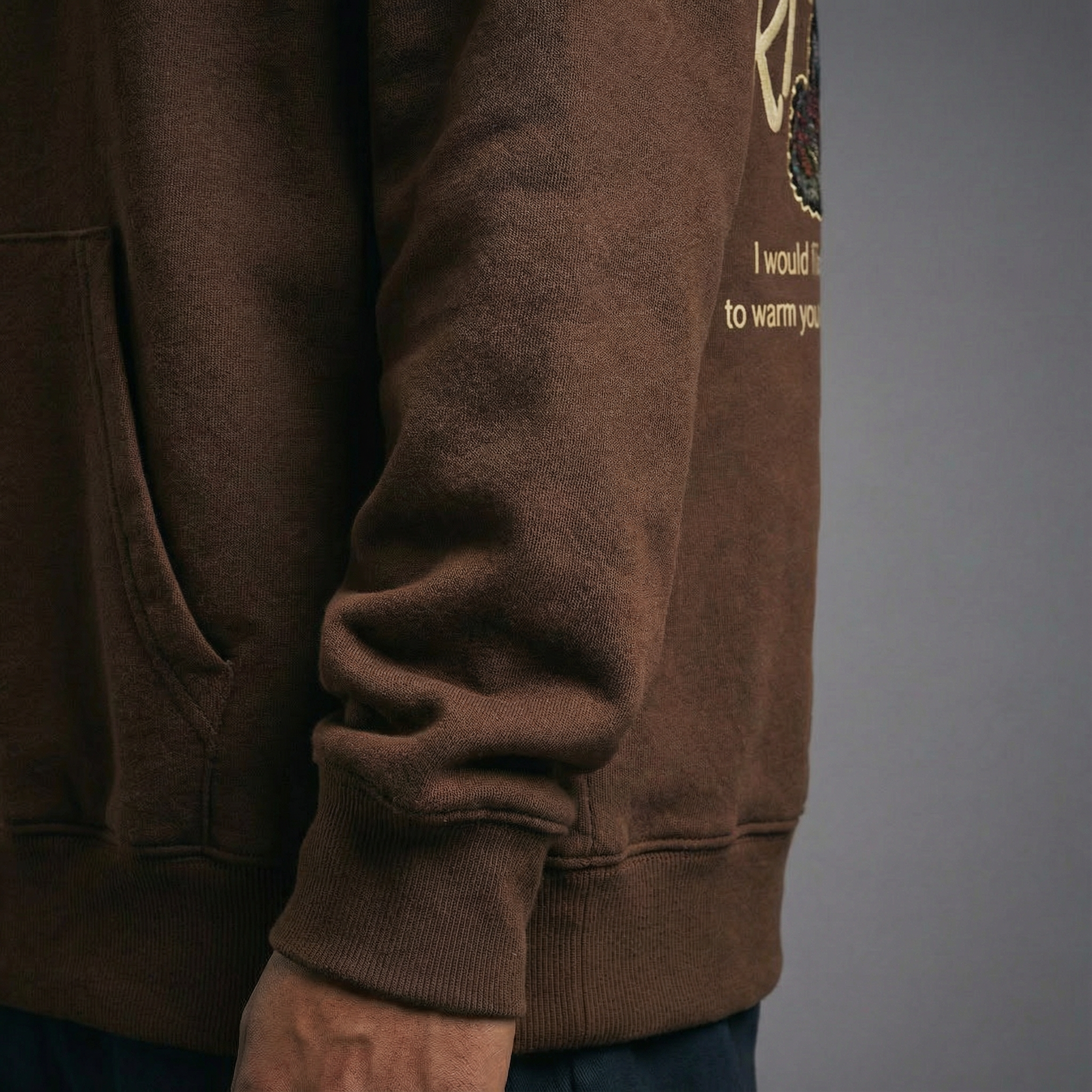 Rabbit's Reverie: Premium Brown Oversized Hoodie