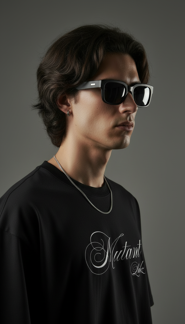 Black Oversized T-Shirt – Signature Script Edition