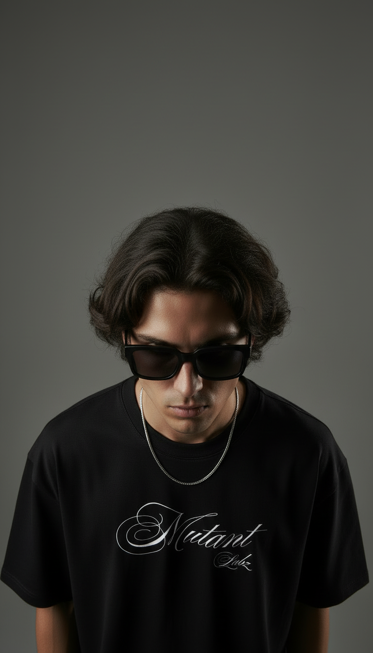 Black Oversized T-Shirt – Signature Script Edition