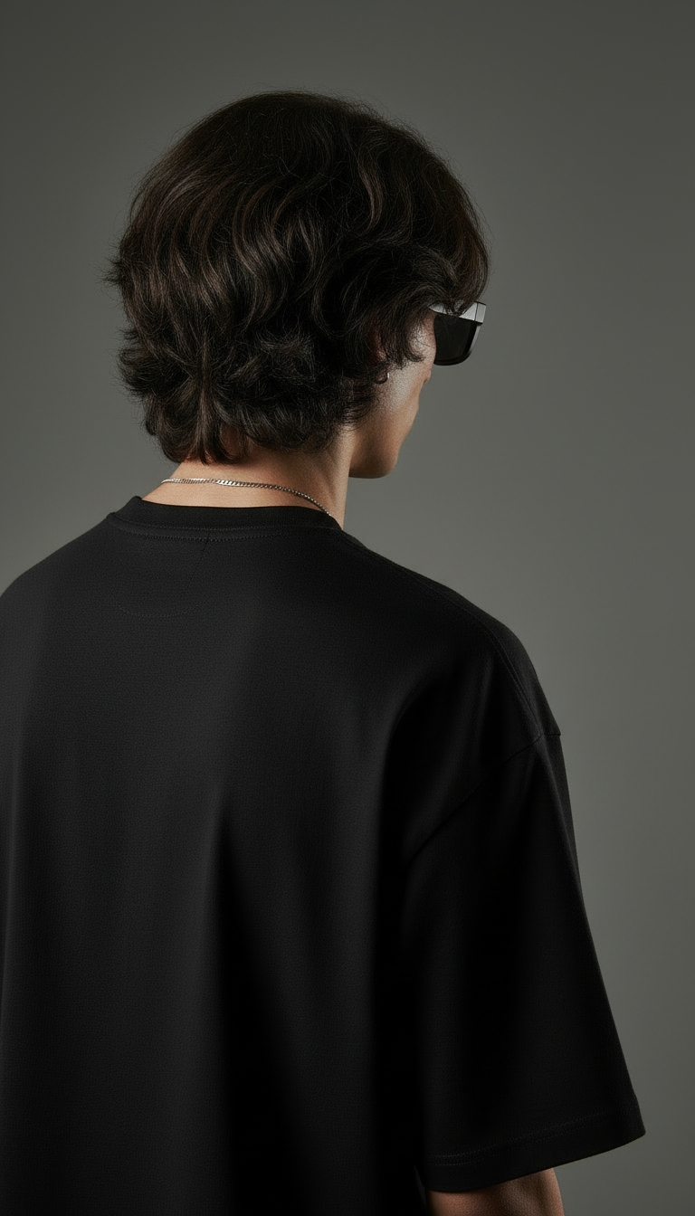 Black Oversized T-Shirt – Signature Script Edition