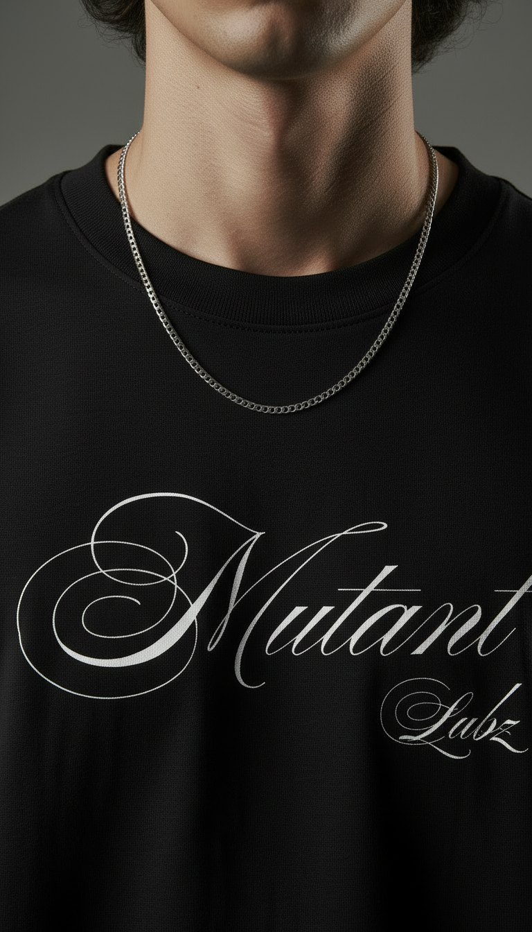 Black Oversized T-Shirt – Signature Script Edition