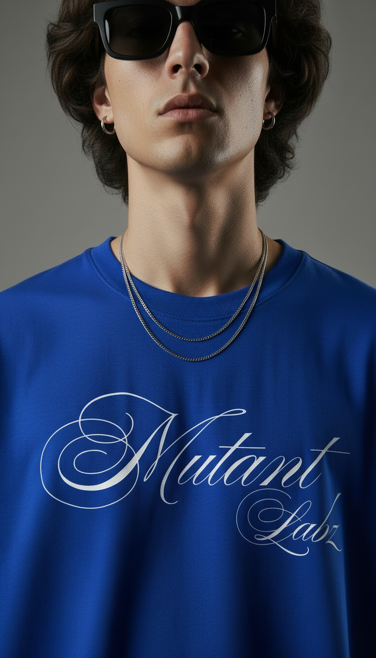 Royal Blue Oversized T-Shirt – Signature Script