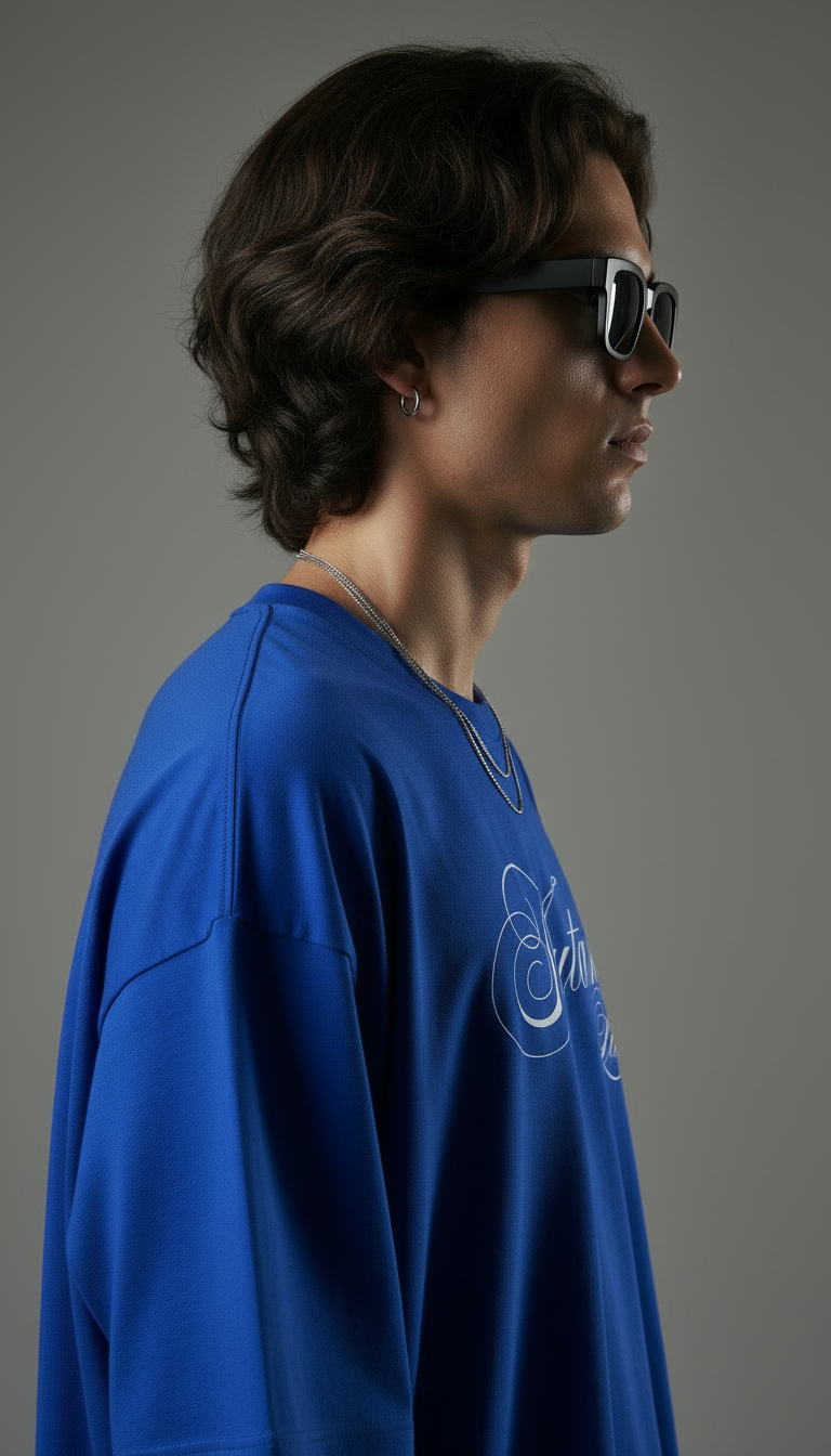 Royal Blue Oversized T-Shirt – Signature Script