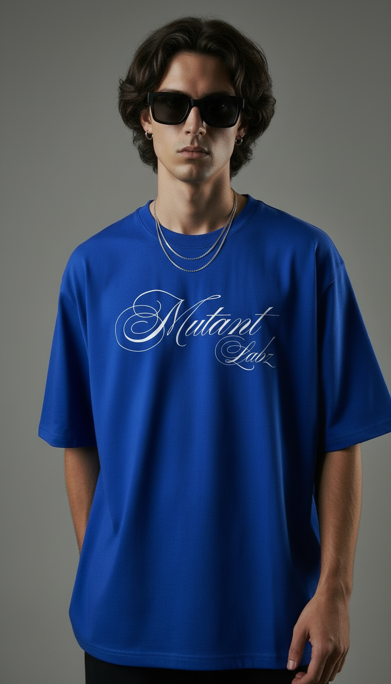 Royal Blue Oversized T-Shirt – Signature Script