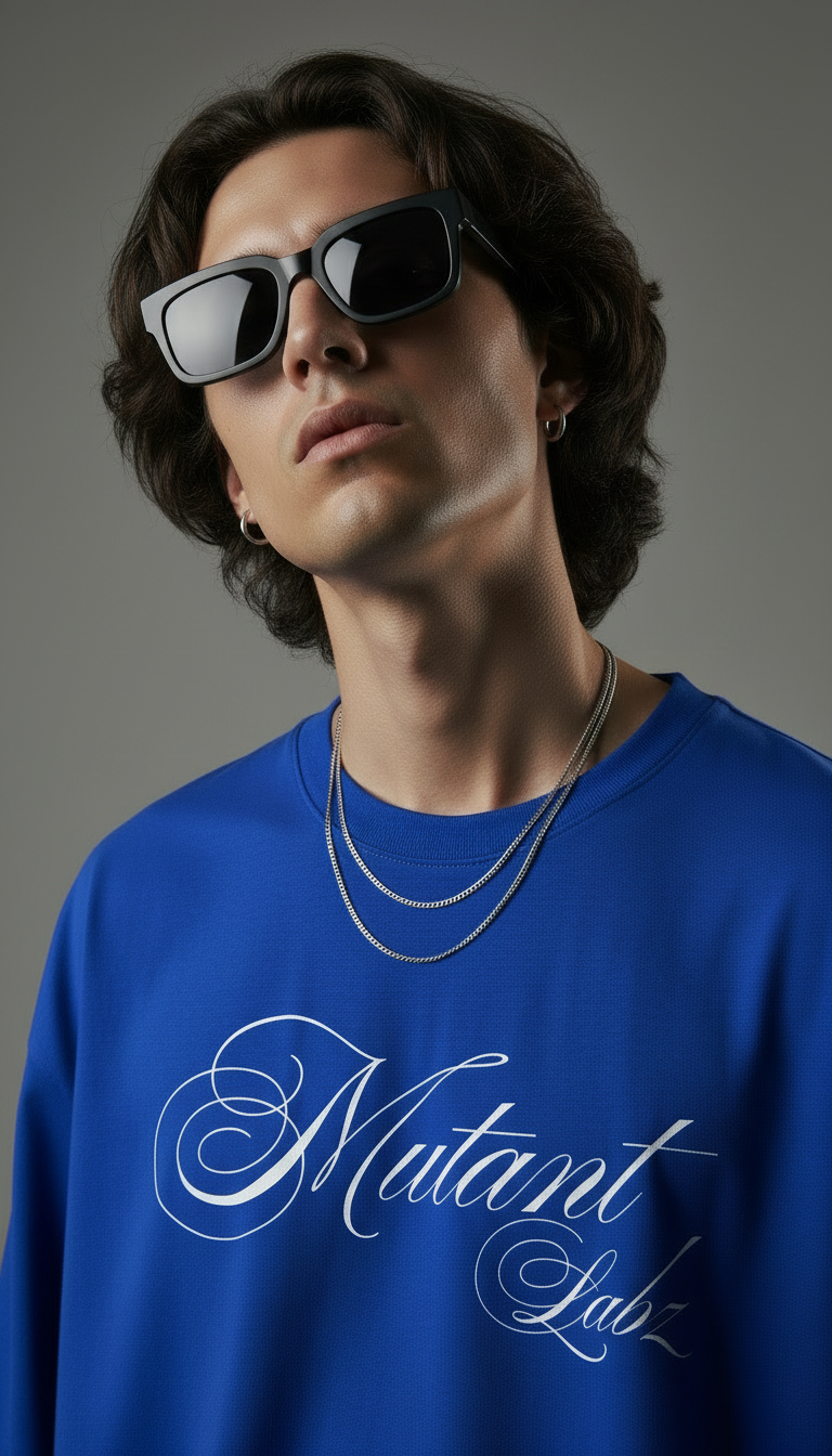 Royal Blue Oversized T-Shirt – Signature Script