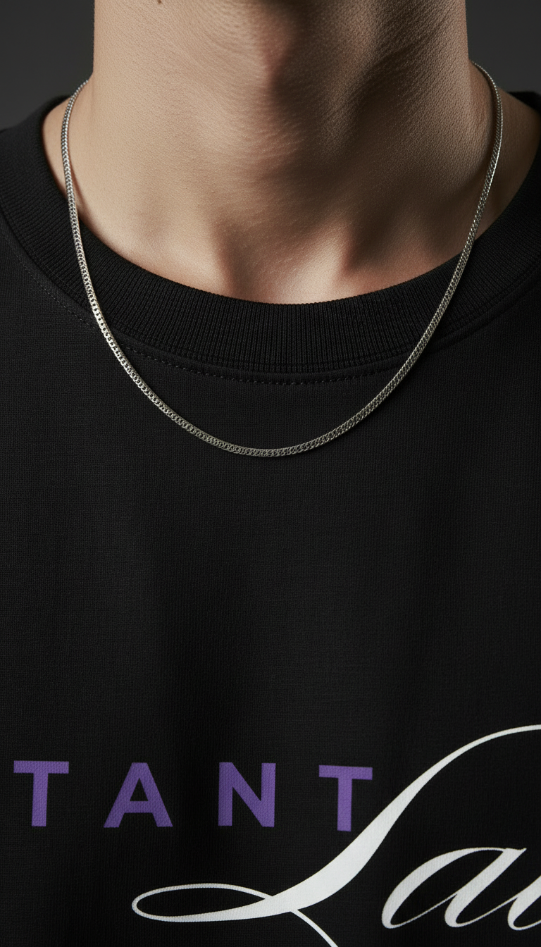 Black Oversized T-Shirt – Purple Script Edition