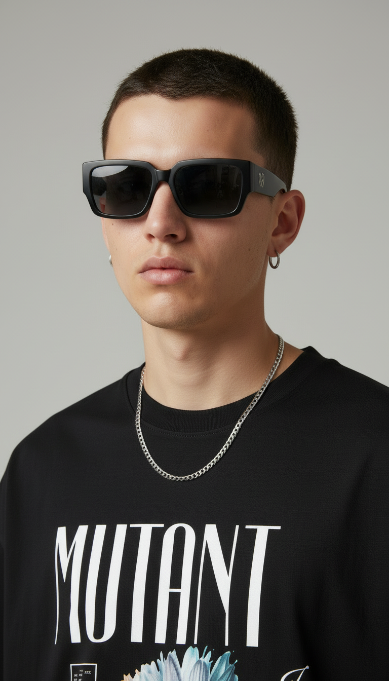 Black Oversized T-Shirt – Floral Graphic Streetwear